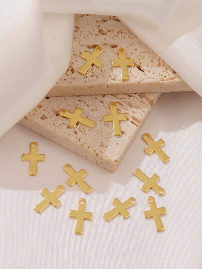 10pcs Stainless Steel Small Cross Charms Findings Cross Pendants For DIY Jewelry Making Supplies Accessories