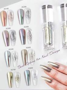 Liquid Colored Optical Color Changing Magic Mirror Nail Powder, DIY Your Favorite Color, Create Your Nail Art - Multicolor - View 2