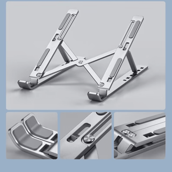 18英寸筆記本電腦支架，鋁合金可折疊散熱升降式便攜式桌面平板電話支架