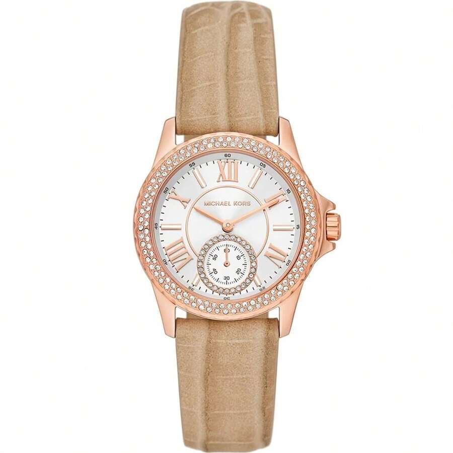 MK4719 Womens Mini Everest White Dial Leather Strap Watch - 彩色 - 查看 1