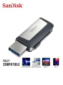Sandisk USB3.1 FLASH DRIVE Push-And-Pull 2 In 1 OTG TYPE-C 64GB 128GB PENDRIVE Max Read Speed 150MB/S