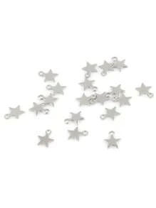 20 pièces Pendentifs d'étoile en acier inoxydable doré pour fabrication de bijoux de bracelet et collier DIY, accessoires de fournitures de fabrication de bijoux