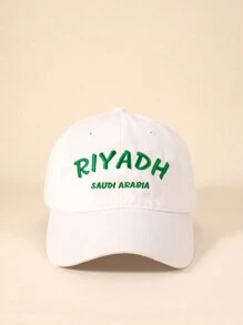 1pc Women's Baseball Caps Saudi Arabia Riyadh Embroidery Washed Fabric Breathable Soft Vintage Simple And Fashion Women's Accessories Sunscreen Hat Kpop