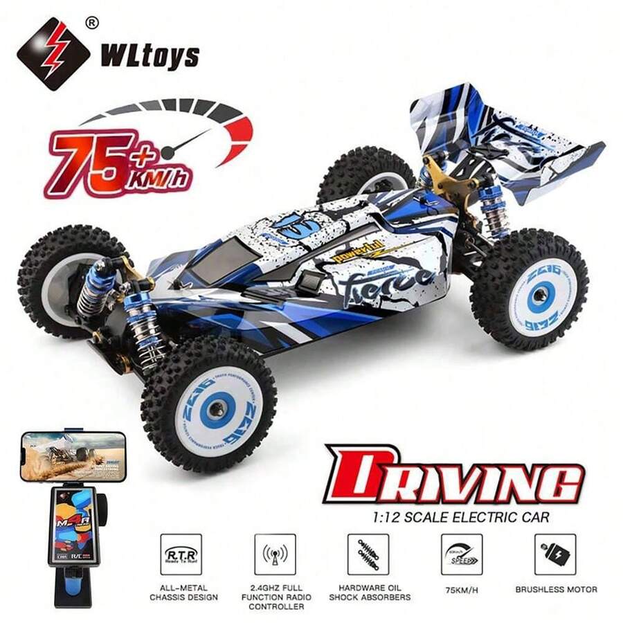 WLtoys 124017 75KM/H 4WD RC Xe Chuyên Nghiệp Xe Tải Quái Vật Tốc Độ Cao Trôi Đua Xe Ô Tô Điều Khiển Từ Xa Đồ Chơi Trẻ Em dành Cho Bé Trai