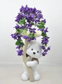 1 PIEZA Planta colgante artificial de seda, flor de buganvilla, corona triangular de flor de ciruelo adecuada para decoración de primavera y otoño al aire libre, arco de boda, pared, jardín, porche, decoración del hogar - 1 colgante de ratán de buganvilla. - Ver 7