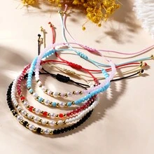 1/5 chiếc 2024 Vòng tay hạt pha lê tinh xảo thiết kế mới Chuỗi ngọc trai giả Phong cách Boho dành cho nam nữ Quà tặng thời trang mùa hè - Nhiều màu - Xem 13