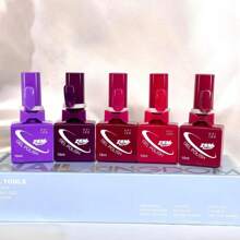 Kit With 5 Gel Nail Polish With BOW 15g Bright Colorful Shades Zem Nail Art - 藕粉色 - 查看 2