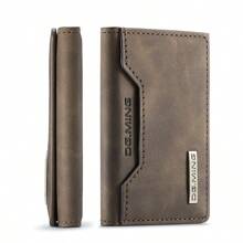 New Vintage Style Coffee/Red/Black 3-Fold Card Case Multi-Card Slots Multi-Function PU Magnetic Wallet Coin Bill Clip Card Holder Card Holder Wallet Business Card Holder Credit Card Holder Id Card Holder For Men Wallet Mini Wallet Purse Wallet Card Wallet - Coffee Brown - View 7