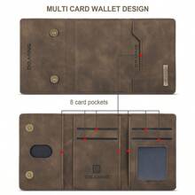 New Vintage Style Coffee/Red/Black 3-Fold Card Case Multi-Card Slots Multi-Function PU Magnetic Wallet Coin Bill Clip Card Holder Card Holder Wallet Business Card Holder Credit Card Holder Id Card Holder For Men Wallet Mini Wallet Purse Wallet Card Wallet - Coffee Brown - View 5