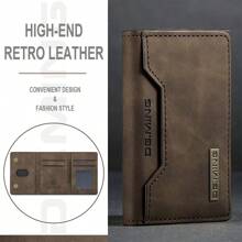 New Vintage Style Coffee/Red/Black 3-Fold Card Case Multi-Card Slots Multi-Function PU Magnetic Wallet Coin Bill Clip Card Holder Card Holder Wallet Business Card Holder Credit Card Holder Id Card Holder For Men Wallet Mini Wallet Purse Wallet Card Wallet - Coffee Brown - View 3