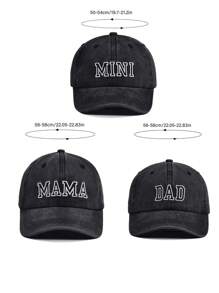 3pcs Parent-Child Set DAD MAMA MINI Embroidered Baseball Cap Suitable For Outdoor Activities