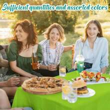 1 pezzo Tovaglia di plastica usa e getta, di forma rettangolare, adatta per feste di compleanno, baby shower, matrimoni, feste a tema marino e giornate dedicate al ritorno a scuola e San Valentino, disponibile in vari colori