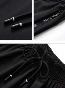 Boyfriend Style Sport Shorts For Men - 黑色 - 查看 3