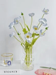 1/2/4 bông hoa anh túc nhân tạo, dài 59cm, 4 bông mỗi cành, kiểu dáng tối giản hiện đại, có thể uốn cong và không phai màu - Thích hợp cho tường hoa DIY, trang trí cảnh quan, cắm hoa phòng khách/phòng ngủ, đám cưới, tiệc tùng, trang trí nhà cửa, trang trí bàn làm việc, trang trí phòng, đồ dùng học tập. - Đá vụn màu xanh - Xem 5