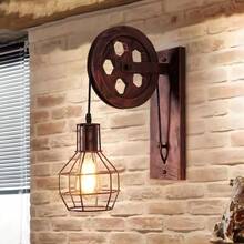 1入美式鄉村工業風牆燈，復古滑輪牆燈，適用於餐廳、酒吧、俱樂部，個性化拳頭牆燈 - 復古風壁燈 - 查看 4