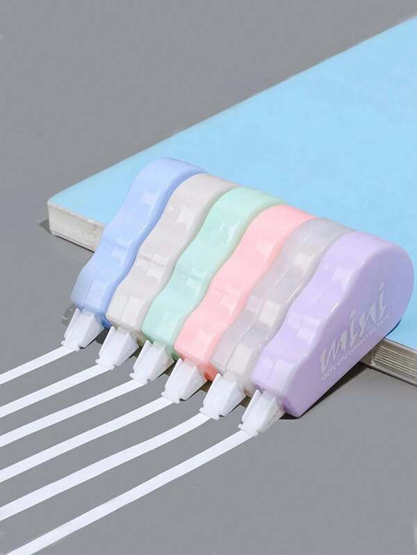 6pcs/Set, Or 1pc [Random Color] Monogrammed Correction Tape, Mixed Colors, Portable Proofreading Tape, Correction Tape, For Students, For Offices