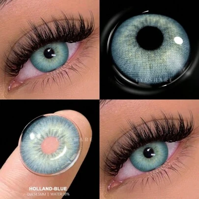 EYESHARE 1 par de lentes de contacto de colores de moda, lentes de contacto de colores cosméticos, desechables anuales/diarios, 14.5mm, adecuados para disfraces de Halloween y juegos de roles