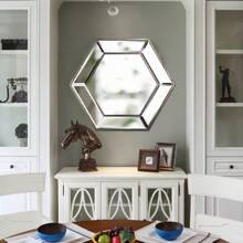 20" X 18" Hexagon Wall Mirror With Contemporary Glass Design, Home Dr Accent Mirror For Living Room, Entryway, Bedroom - As the Picture Shows - View 6