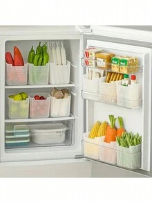 6pcs Fridge Storage Box, Portable Transparent Food Storage Container, Large Food Classification Storage Box, For Fridge Side Door And Countertop, Kitchen Organizer And Storage, Kitchen Accessories - Multicolor - View 3