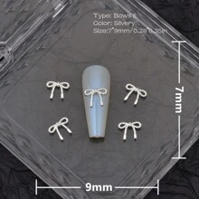 30Pcs Small Tiny Bows For Nails, Mini Bows Charms For Natural Short Nail, Metal Alloy Bows For Nails Toes, Bows For Crafting DIY Nail Gems Nail Supplies