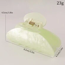 1pc Summer Fashion Acrylic Hair Claw With Marble Pattern, INs Style Simple Hair Accessories Claw Clips Hair Clips Hair Jaw Clip Hair Clamps Hair Clutch Hair Catcher Clip Fall Winter For Vacation Outfits Woman - Multicolor - View 10