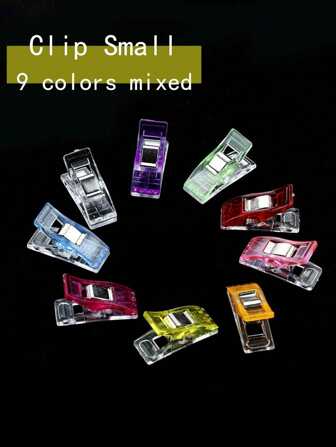 20/50/100个白色和红色塑料卷边缝纫夹斧形夹长尾强力拼布扣定位夹27*10返校用品