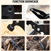 Multi-Purpose All-In-One Survival Tool Hammer, Portable Folding Multi-Function Claw Hammer, Suitable For Outdoor Hiking And Camping, Car-Mounted Emergency Claw Hammer Small Tool Accessories
