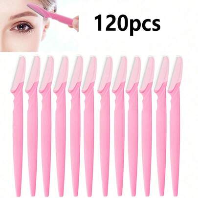 120pcs/Set Multi-Color Eyebrow & Shaving Razors Kit, Including Eyebrow Trimmer, Shaver, Dead Skin Remover, Hair Remover, Facial & Eyebrow Razor, With Precision Cover, Suitable For Women Or Travel Use,Hair Products And Accessories For Barber Salon Beauty Travel Essentials