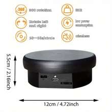 1 pieza Soporte de exhibición giratorio 360 grados, mesa eléctrica giratoria para productos fotográficos. Soporte giratorio motorizado y plataforma giratoria automática ideal para imágenes de 360 grados, exhibición de productos, exhibición de pasteles. Plataforma giratoria para fotografía de productos - Multicolor - Ver 10