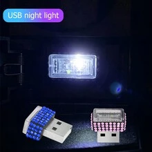1 件钻石 USB LED 汽车氛围灯 LED 7 色夜灯，即插即用汽车内饰装饰灯 - 彩色 - 查看 3