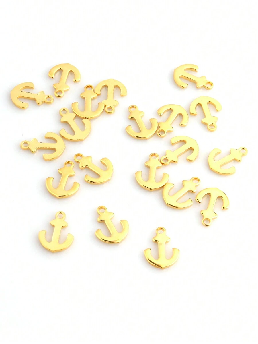 20pcs Stainless Steel Anchor Pendant Gold Charms For DIY Bracelet Necklace Jewelry Making Supplies Accessories