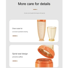 1个婴儿米糊奶瓶挤压式喂食硅胶软勺婴儿辅食工具奶瓶式婴儿喂食勺 - 橘色 - 查看 7