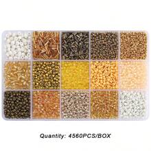 4560Pcs Multistyles Glass Seed Beads Kit - Colorful Creations Spacer Bead, Perfect For Handmade Diy Friendship Bracelets Necklace Earrings Nail Art Mobile Phone Chain Jewelry Making Supplies - 15 Grid - View 16