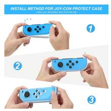 Switch Case 兼容 Switch Case 可对接，带屏幕保护膜，透明保护套，兼容 Switch 和 JoyCon 控制器，带 Switch 钢化玻璃屏幕保护膜 - 透明 - 查看 6