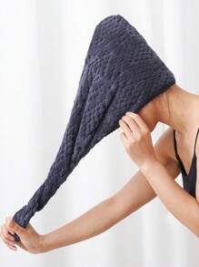 1 件装珊瑚绒超细纤维纯色干发帽，吸水，返校发帽