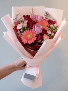 20 Stück einfarbige matte Brotblumen Verpackungspapiere, dick, wasserbeständig, Blumenstrauß Geschenkpapier, koreanisches Geschenkpapier für den Valentinstag