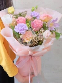 20 Stück einfarbige matte Brotblumen Verpackungspapiere, dick, wasserbeständig, Blumenstrauß Geschenkpapier, koreanisches Geschenkpapier für den Valentinstag