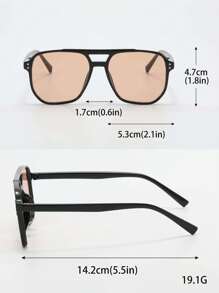 2 piezas Gafas de moda con doble puente y marco ovalado, ideal para adolescentes, viajes, exteriores y playa, gran opción de regalo