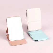 1pc Folding Makeup Mirror With Cosmetic Desktop Standing For Travel, Vanity Table, Room Decor, Dormitory, Beauty Gifts (Rectangular) - Multicolor - View 5