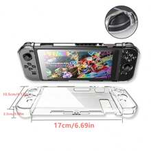 Switch Case 兼容 Switch Case 可对接，带屏幕保护膜，透明保护套，兼容 Switch 和 JoyCon 控制器，带 Switch 钢化玻璃屏幕保护膜 - 透明 - 查看 2