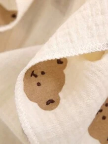 Goodies 1pc Colorful Heart Pattern Swaddle Blanket, Soft & Breathable Baby Swaddle Wrap, Infant Bath Towel Comfortable And Warm - Mocha Brown - View 5