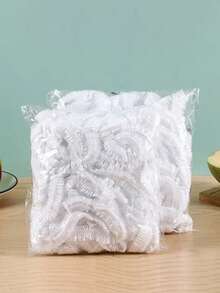 50/100/200/300/400/500pcs Disposable Food Cover Plastic Wrap Fruit Food Covers Fresh Saver Bags Elastic Shoe Cover Shower Headgear Disposable Food Cover Saran Wrap Plastic Bag  Fruit Vegetable Storage Bag Elastic Plastic Bag Kitchen Fresh Keeping - Transparent - View 7
