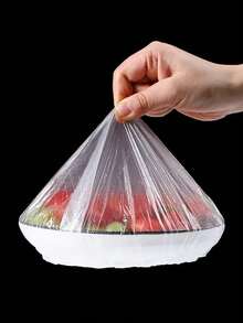 50/100/200/300/400/500pcs Disposable Food Cover Plastic Wrap Fruit Food Covers Fresh Saver Bags Elastic Shoe Cover Shower Headgear Disposable Food Cover Saran Wrap Plastic Bag  Fruit Vegetable Storage Bag Elastic Plastic Bag Kitchen Fresh Keeping - Transparent - View 9
