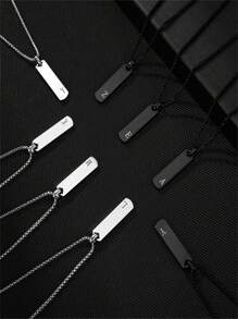 1 Peça pingente de colar de aço Inoxidável polido em 3D com letra do alfabeto, Ideal para comemorar amigos e amantes