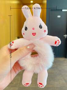 1入組可愛卡通動物毛結，不傷髮發的兒童髮飾，適用於日常使用