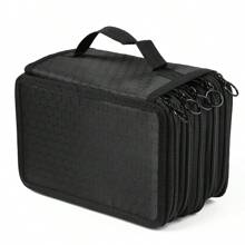 SHEIN X Jess 多層筆袋/筆盒，2/3/5層，適用於文具儲存，35/55/100孔，藍/黑/粉色 - 黑色 - 查看 8