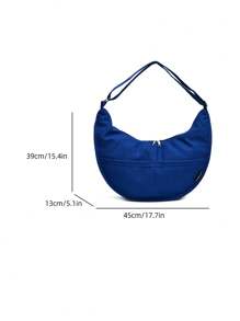 日系纯色休闲百搭大容量学生通勤月牙单肩/斜挎托特包时尚购物袋