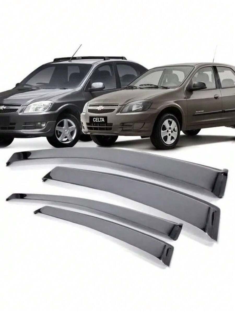 marquinhos store Rain Gutter Deflector Celta Prisma 2001 To 2014 4 Doors Fume Slim Sportiva Tiger GM8697 - Khói. - Xem 1