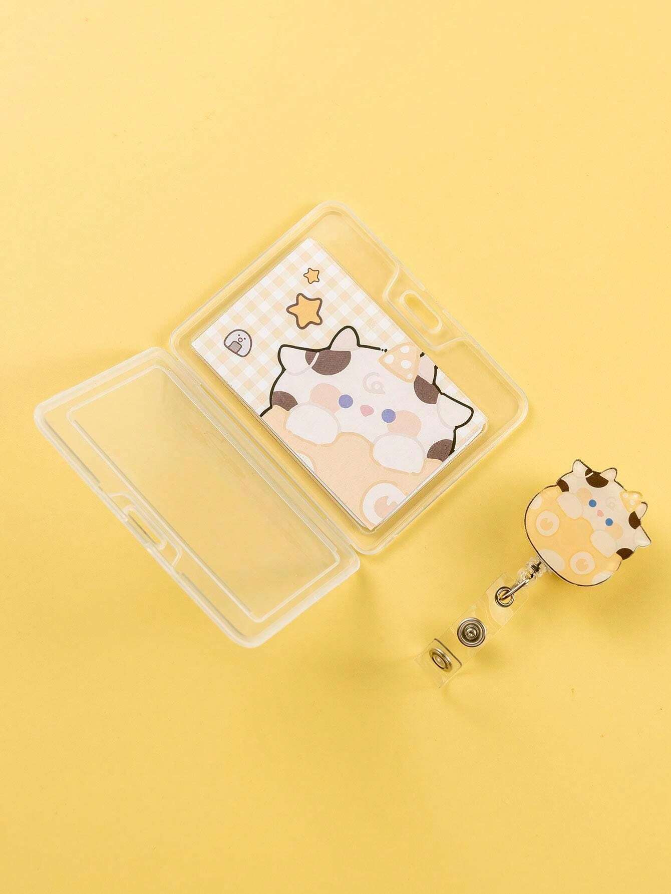 カートゥーン恐竜柄のバッジリール ナースネームタグ用ホルダー 50cm伸縮可能 SHEIN JAPAN