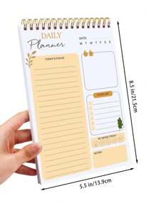 1 Pcs A5 Flip-Up Planner Notebook For Habit Tracking, Daily Planner, To-Do List, Minimalist Multi-Use For Adults, Students, Teachers, School Supplies Back To School Season